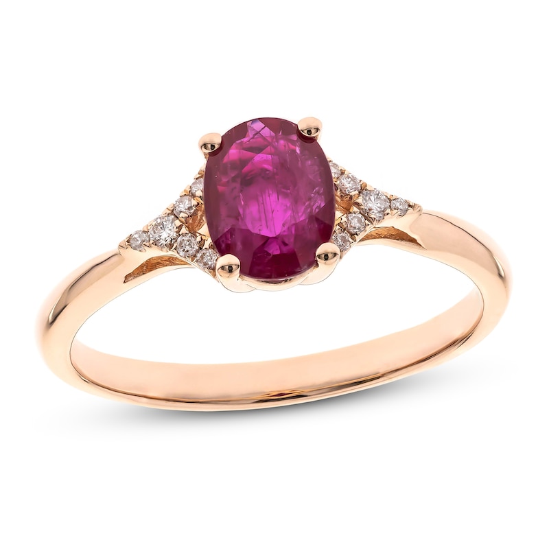 Ruby & Diamond Ring 1/20 ct tw 10K Rose Gold