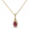 Thumbnail Image 0 of Ruby Necklace 1/8 ct tw Diamonds 10K Yellow Gold 18"