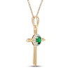 Thumbnail Image 1 of Emerald & Diamond Cross Necklace 1/20 ct tw 10K Yellow Gold 18"