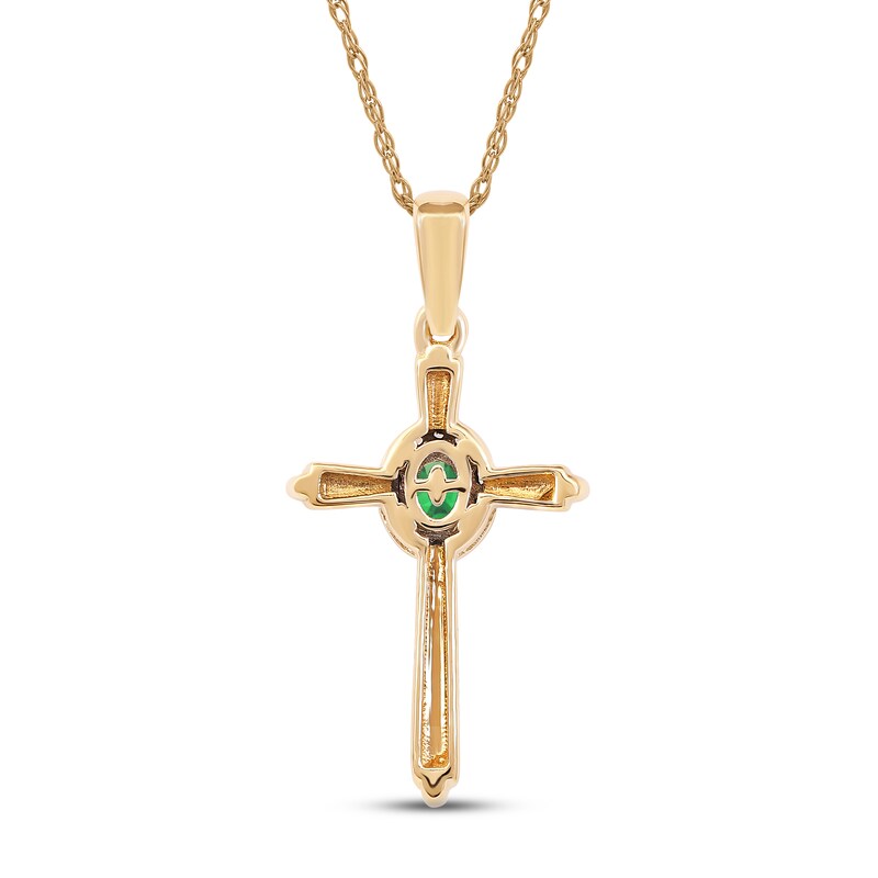 Emerald and diamond cross necklace Clearance