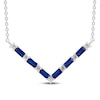 Thumbnail Image 1 of Blue/White Lab-Created Sapphire Necklace Sterling Silver 18&quot;