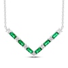 Thumbnail Image 0 of Lab-Created Emerald & White Lab-Created Sapphire Necklace Sterling Silver 18"