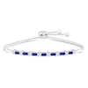 Thumbnail Image 0 of Blue & White Lab-Created Sapphire Bolo Bracelet Sterling Silver