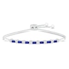 Thumbnail Image 1 of Blue & White Lab-Created Sapphire Bolo Bracelet Sterling Silver