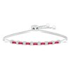 Thumbnail Image 1 of Lab-Created Ruby & White Lab-Created Sapphire Bolo Bracelet Sterling Silver