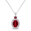 Thumbnail Image 1 of Lab-Created Ruby & White Lab-Created Sapphire Necklace Sterling Silver 18&quot;