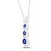 Thumbnail Image 2 of Blue Lab-Created Sapphire & Diamond Necklace 1/15 ct tw Sterling Silver 18"
