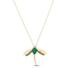Thumbnail Image 0 of Le Vian Emerald Dragonfly Necklace 1/5 ct tw Diamonds 14K Honey Gold 18"