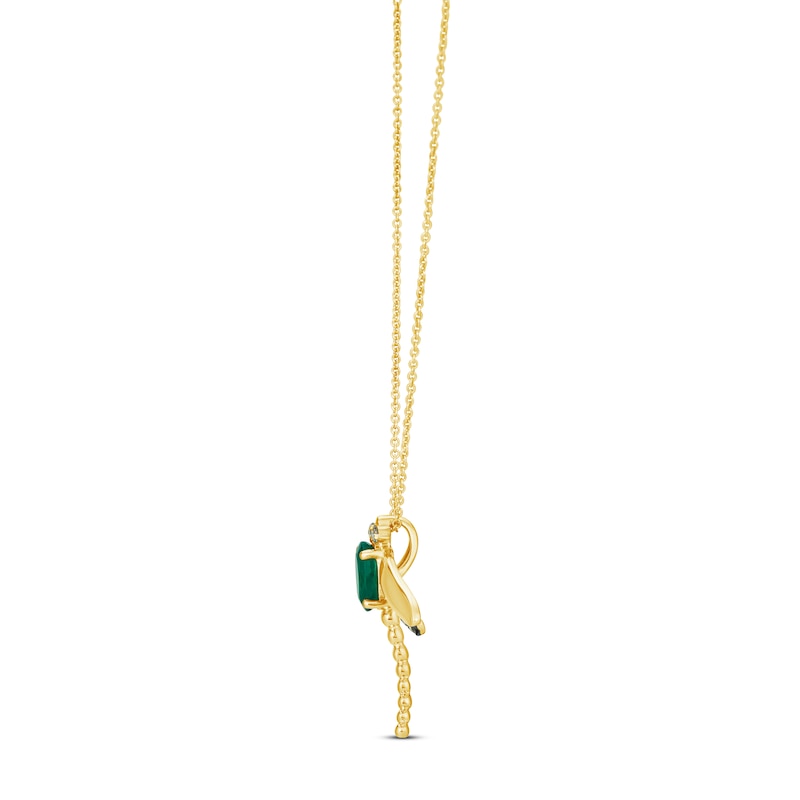 Main Image 2 of Le Vian Emerald Dragonfly Necklace 1/5 ct tw Diamonds 14K Honey Gold 18&quot;