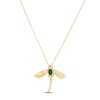 Thumbnail Image 2 of Le Vian Emerald Dragonfly Necklace 1/5 ct tw Diamonds 14K Honey Gold 18"
