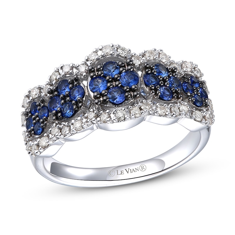Main Image 1 of Le Vian Blue Sapphire & Diamond Ring 1/4 ct tw 14K Vanilla Gold