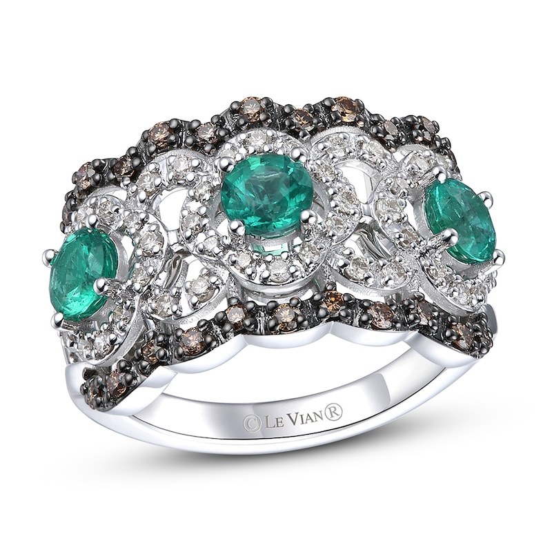 Main Image 1 of Le Vian Emerald Ring 1/2 ct tw Diamonds 14K Vanilla Gold