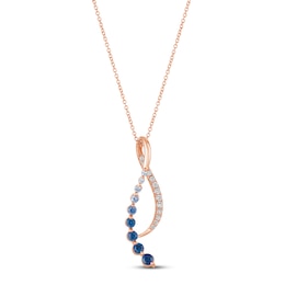 Le Vian Denim Ombré Necklace 1/6 ct tw Diamonds 14K Strawberry Gold 18"