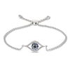 Thumbnail Image 1 of Blue Sapphire Evil Eye Bolo Bracelet 1/5 ct tw Diamonds Sterling Silver