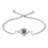 Thumbnail Image 0 of Blue Sapphire Evil Eye Bolo Bracelet 1/5 ct tw Diamonds Sterling Silver