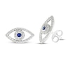 Thumbnail Image 0 of Blue & White Lab-Created Sapphire Evil Eye Earrings Sterling Silver