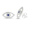 Thumbnail Image 1 of Blue & White Lab-Created Sapphire Evil Eye Earrings Sterling Silver