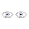 Thumbnail Image 2 of Blue & White Lab-Created Sapphire Evil Eye Earrings Sterling Silver