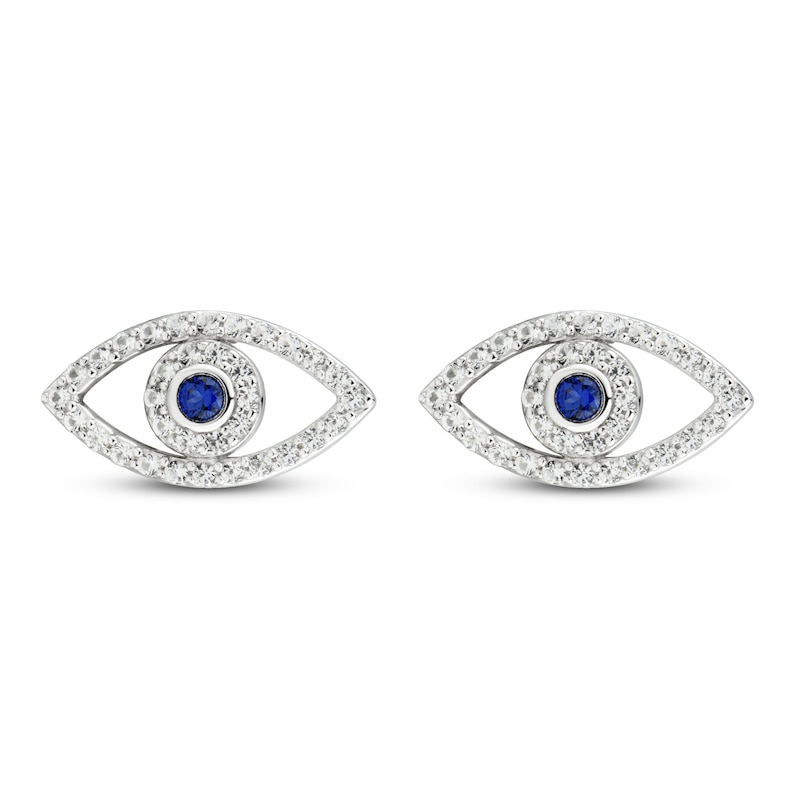 Sterling Silver Evil Eye Post Earrings