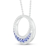 Thumbnail Image 1 of Blue & White Lab-Created Sapphire Circle Necklace Sterling Silver 18"