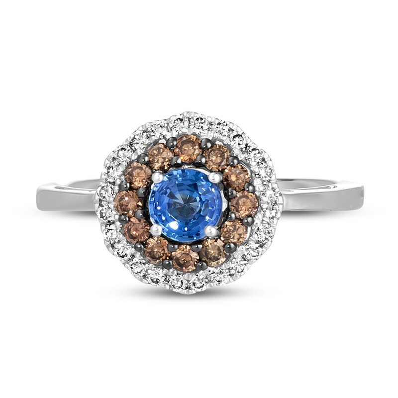 Le Vian Diamond & Blue Sapphire Ring 3/8 ct tw 14K Vanilla Gold