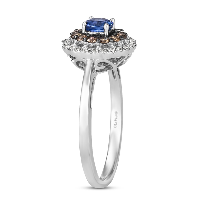 Le Vian Diamond & Blue Sapphire Ring 3/8 ct tw 14K Vanilla Gold