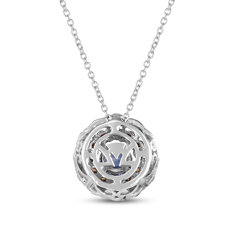 Le Vian Diamond & Blue Sapphire Necklace 3/8 ct tw 14K Vanilla Gold 18"