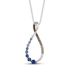 Thumbnail Image 1 of Le Vian Ombré Sapphire Necklace 1/6 ct tw Diamonds 14K Vanilla Gold 18&quot;