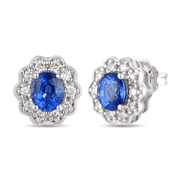 Le Vian Sapphire Earrings 1/5 ct tw Diamonds 14K Vanilla Gold