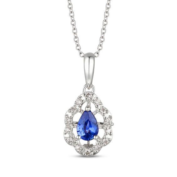 Le Vian Diamond & Sapphire Necklace 1/6 ct tw 14K Vanilla Gold 18"
