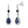 Thumbnail Image 1 of Blue & White Lab-Created Sapphire Drop Earrings Sterling Silver