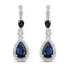 Blue & White Lab-Created Sapphire Drop Earrings Sterling Silver