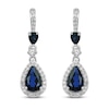 Thumbnail Image 2 of Blue & White Lab-Created Sapphire Drop Earrings Sterling Silver