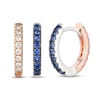 Thumbnail Image 0 of Le Vian Diamond & Blue Sapphire Reversible Hoop Earrings 1/5 ct tw 14K Two-Tone Gold