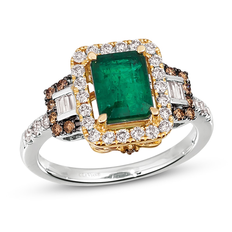 Main Image 1 of Le Vian Emerald Ring 5/8 ct tw Diamonds 14K Two-Tone Gold