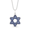 Thumbnail Image 0 of Le Vian Blue Sapphire Star Necklace 14K Vanilla Gold 18"