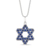 Thumbnail Image 1 of Le Vian Blue Sapphire Star Necklace 14K Vanilla Gold 18&quot;