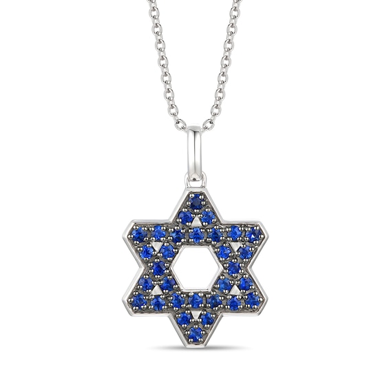 Le Vian Blue Sapphire Star Necklace 14K Vanilla Gold 18"
