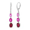 Thumbnail Image 0 of Vibrant Shades Lab-Created Ruby, Pink & White Lab-Created Sapphire Earrings Sterling Silver