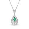 Thumbnail Image 1 of Emerald & Diamond Necklace 1/4 ct tw 10K White Gold 18&quot;