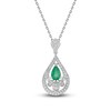 Thumbnail Image 0 of Emerald & Diamond Necklace 1/4 ct tw 10K White Gold 18"