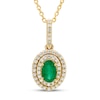 Thumbnail Image 1 of Emerald Necklace 1/5 ct tw Diamonds 10K Yellow Gold 18&quot;