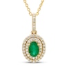 Thumbnail Image 0 of Emerald Necklace 1/5 ct tw Diamonds 10K Yellow Gold 18"