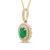 Thumbnail Image 1 of Emerald Necklace 1/5 ct tw Diamonds 10K Yellow Gold 18"