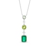 Thumbnail Image 0 of Vibrant Shades Lab-Created Emerald, Peridot, Green Quartz, White Lab-Created Sapphire Necklace Sterling Silver 18"