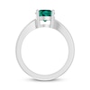 Thumbnail Image 1 of Lab-Created Emerald Solitaire Ring Sterling Silver