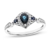 Thumbnail Image 1 of Blue Sapphire Ring 1/6 ct tw Diamonds 10K White Gold