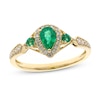 Thumbnail Image 1 of Emerald Ring 1/6 ct tw Diamonds 10K Yellow Gold
