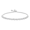 Thumbnail Image 1 of White Lab-Created Sapphire Bolo Bracelet Sterling Silver