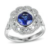 Thumbnail Image 1 of Blue/White Lab-Created Sapphire Ring Sterling Silver